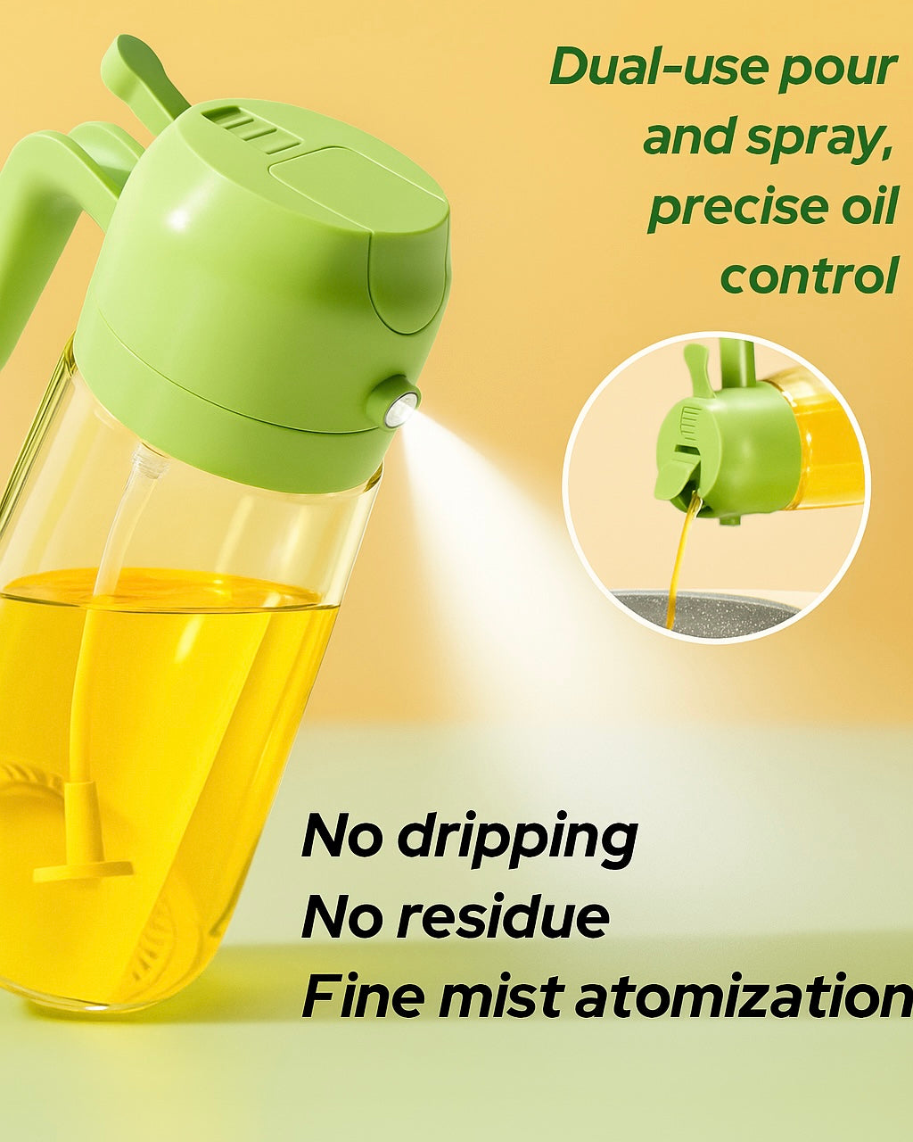 Household Oil Spray Bottle & Dispenser